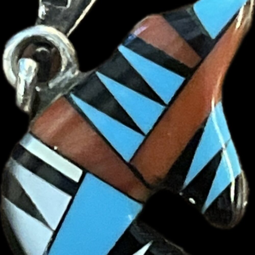 Vintage Inlay Bear Pendant by Calvin Begay